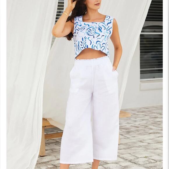 LJC Designs White Linen Puglia Pants - Picture 4 of 7